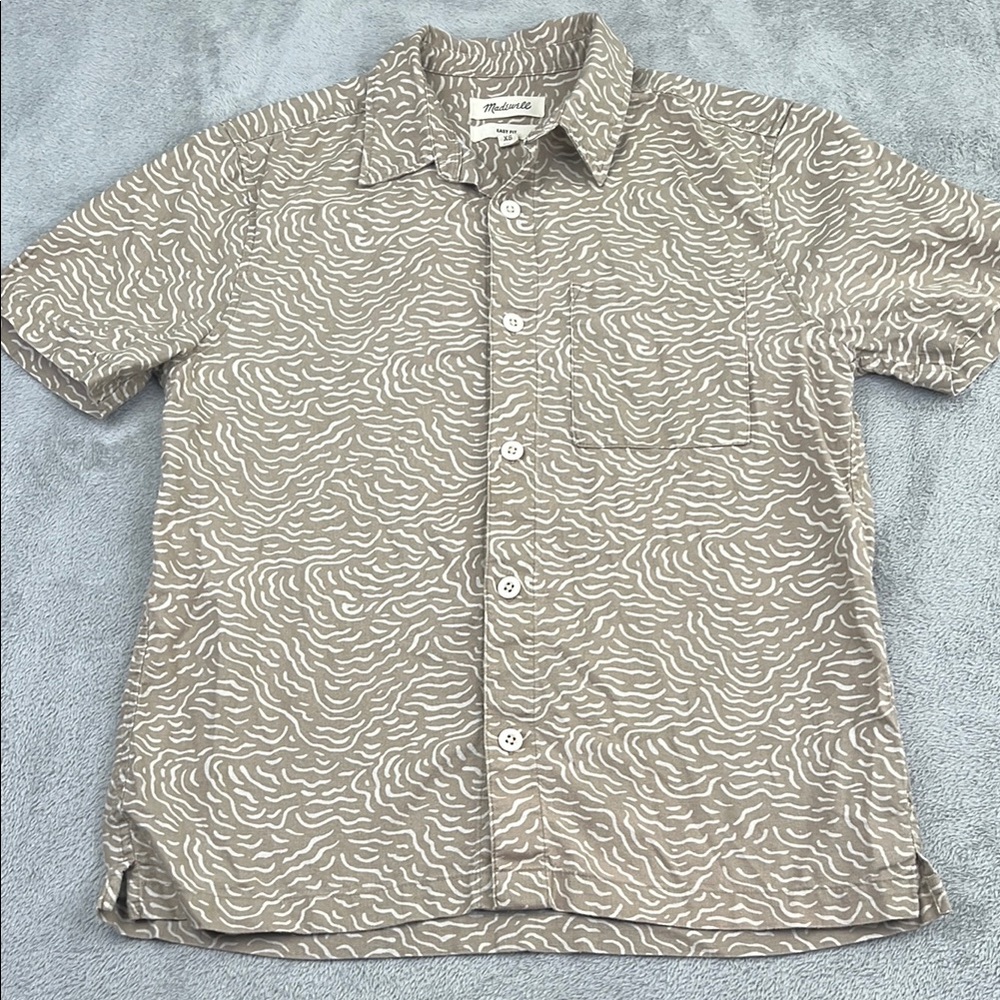 Madewell XS Men's Hemp Cotton Blend‎ Easy Short Sleeve Button Down Shirt